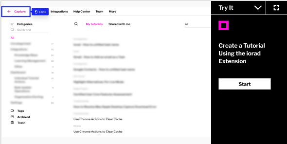 Using the iorad extension